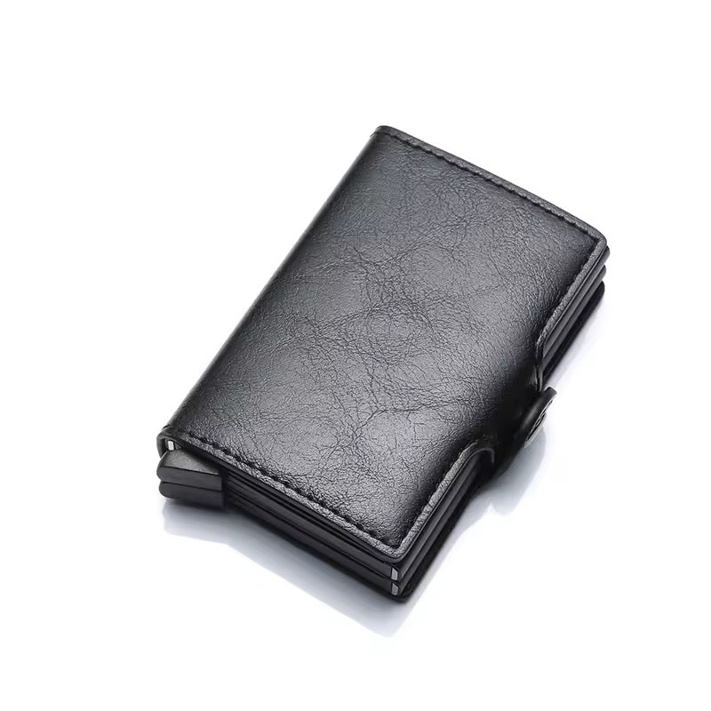 Compact Leather Wallet with Pop-Up Card Holder