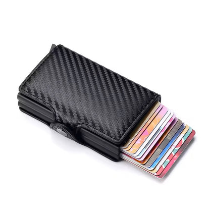 Compact Leather Wallet with Pop-Up Card Holder