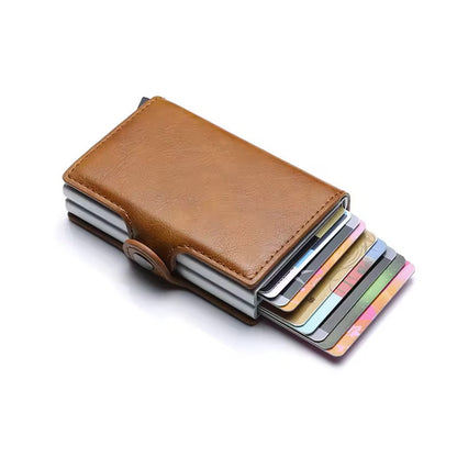 Compact Leather Wallet with Pop-Up Card Holder